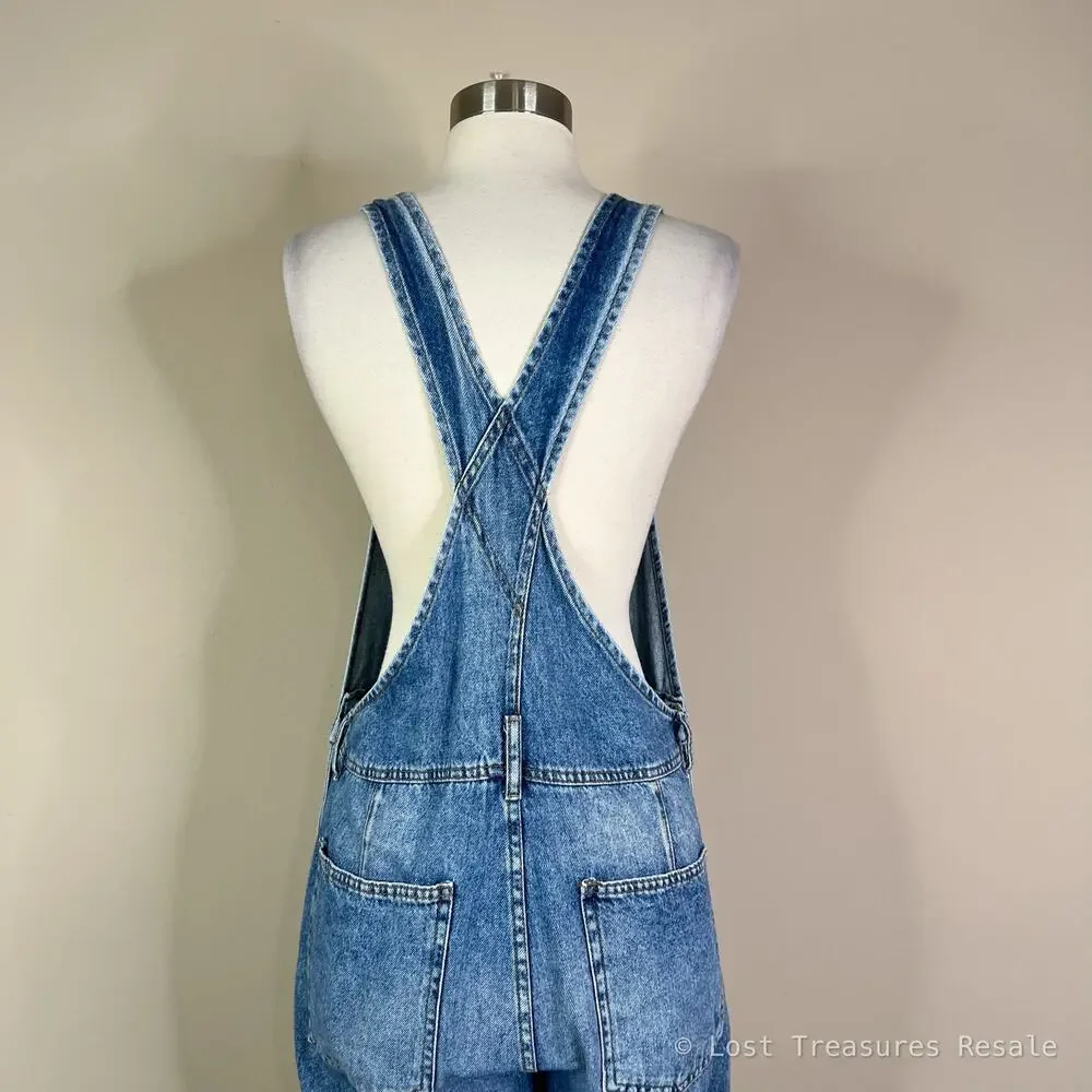 Free People | We The Free Distressed Baggy Denim Light Wash Blue Jean Overalls